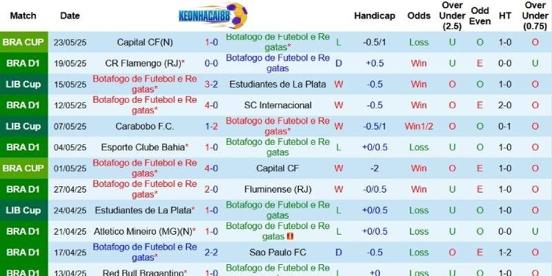 Kết quả gần đây của Botafogo RJ